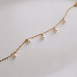 LOIREE - SHEA Pearl Chain Bracelet - Gold Plated Stainless Steel