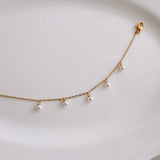 LOIREE - SHEA Pearl Chain Bracelet - Gold Plated Stainless Steel