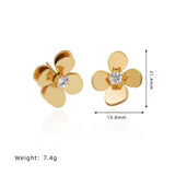LOIREE - SAYLOR Metal Flower Earrings - Gold Plated Stainless Steel