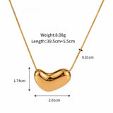 LOIREE - GILDA Irregular Heart Chain Pendant Necklace - Gold Plated Stainless Steel