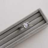 PERRY Zirconia Oval Engagement Ring Set - Wedding