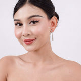 CECILIE Zirconia Listring Bridal Necklace and Earrings Set - Wedding