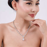 BEATRICE Zirconia Teardrop Bridal Necklace and Earrings Set - Wedding