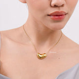 LOIREE - GILDA Irregular Heart Chain Pendant Necklace - Gold Plated Stainless Steel