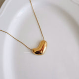 LOIREE - GILDA Irregular Heart Chain Pendant Necklace - Gold Plated Stainless Steel