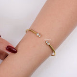 LOIREE - ROAN Cuff Bangle Bracelet - Gold Plated Stainless Steel