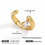 LOIREE - TOVE Teardrop Open Ring - Gold Plated Stainless Steel