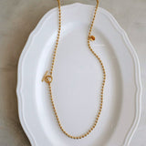 LOIREE - ANIKA Long Beads Chain Necklace - Gold Plated Stainless Steel