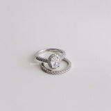 PERRY Zirconia Oval Engagement Ring Set - Wedding