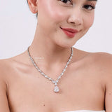 BEATRICE Zirconia Teardrop Bridal Necklace and Earrings Set - Wedding