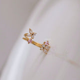 LOIREE - IONA Butterfly Open Ring - Gold Plated Stainless Steel