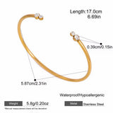 LOIREE - ROAN Cuff Bangle Bracelet - Gold Plated Stainless Steel