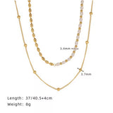 LOIREE - KEONI Double-Layer Pearl Chain Necklace - Gold Plated Stainless Steel