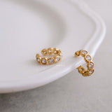 LOIREE - MARSH Zirconia Earclip Earcuff - Gold Plated Stainless Steel