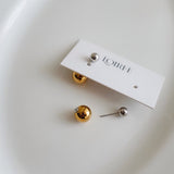 LOIREE - MANON Double Metal Ball Earrings - Gold Plated Stainless Steel