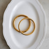 LOIREE - YORK Classic Round Bangle Bracelet - Gold Plated Stainless Steel