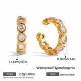 LOIREE - MARSH Zirconia Earclip Earcuff - Gold Plated Stainless Steel