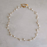 LOIREE - SIENNA Twisted Pearl Chain Necklace - Gold Plated Stainless Steel