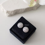 JOLIE | Wedding Collection - Zirconia Round Halo Stud Bridal Earrings - Anting Wanita