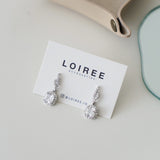 LYSTIA Zirconia Cushion Dangle Stud Bridal Earrings - Wedding