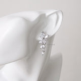 RONNA Zirconia Flower Earrings - Wedding