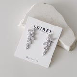 RONNA Zirconia Flower Earrings - Wedding