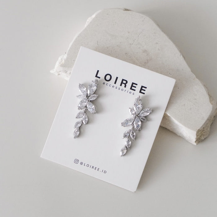 RONNA Zirconia Flower Earrings - Wedding