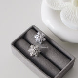 SNOW Zirconia Snow Shaped Stud Earrings - Wedding