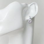 LULA | Wedding Collection - Zirconia Round Halo Drop Stud Earrings - Anting Tusuk Bridal Wanita
