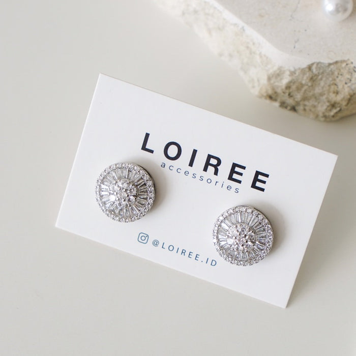 SOHO Zirconia Round Stud Bridal Earrings - Wedding