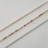 ANGELINE Zirconia Tennis 3mm Necklace - Gold Plated
