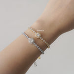 PATRICIA Adjustable Bracelet - Gold Plated Zirconia Adjustable Bridal Bracelet - Gelang Wanita