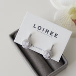 LULA | Wedding Collection - Zirconia Round Halo Drop Stud Earrings - Anting Tusuk Bridal Wanita