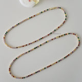 ANGELINE Zirconia Tennis 3mm Necklace - Gold Plated