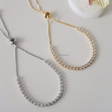 KATHRYN Zirconia Adjustable Listring Bracelet - Gold Plated